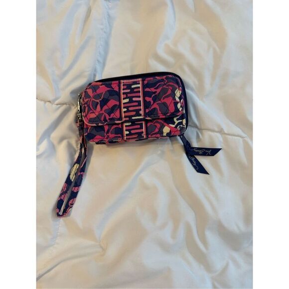 Vera Bradley Women's All In One Quilted Purse Wallet Wristlet Katalina Pink Navy - Picture 7 of 7